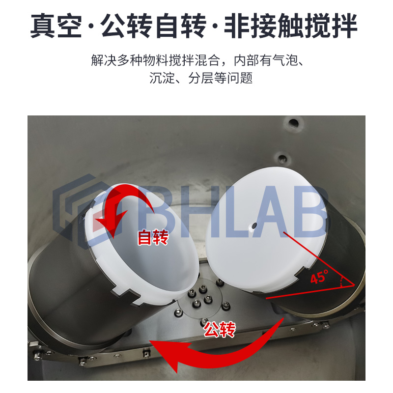 北弘BHZ系列真空攪拌脫泡機自轉(zhuǎn)公轉(zhuǎn)高粘度漿料混合材料高速真空攪拌機(圖2)